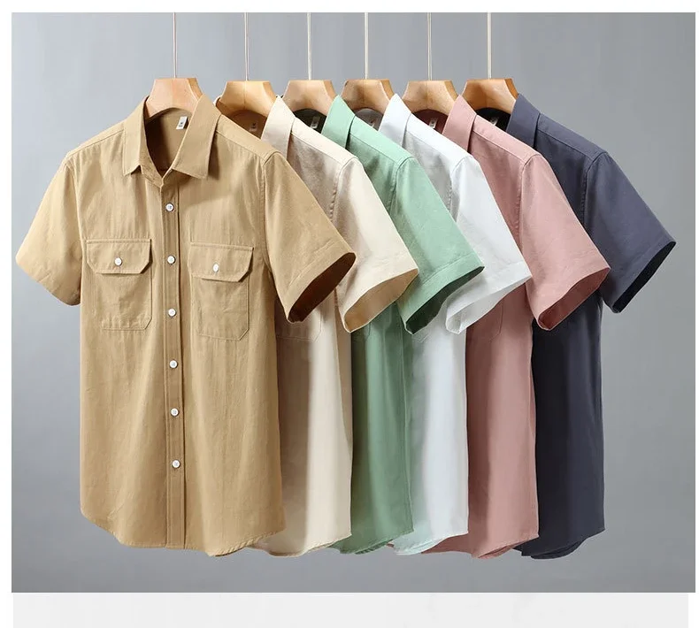 100% Cotton Short Sleeve Cargo Shirt Men Summer Man Shirts Japanese Streetwear Top Double Pockets Casual Shirts Comfort Clothing
100% Cotton Short Sleeve Cargo Shirt Men Summer Man Shirts Japanese Streetwear Top Double Pockets Casual Shirts Comfort Clothing