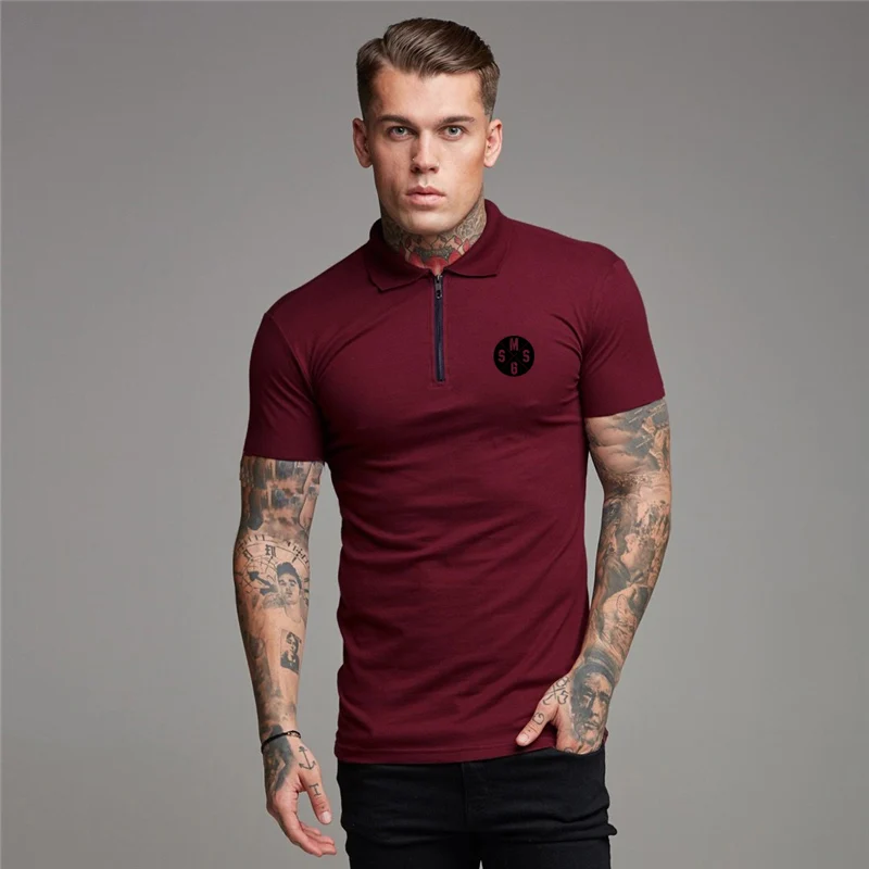 Men Fashion Print Zip Collar Short Sleeve Polo Shirts Gym Workout Fitness Running Sport T-Shirt Summer Breathable Cotton Shirt
Men Fashion Print Zip Collar Short Sleeve Polo Shirts Gym Workout Fitness Running Sport T-Shirt Summer Breathable Cotton Shirt