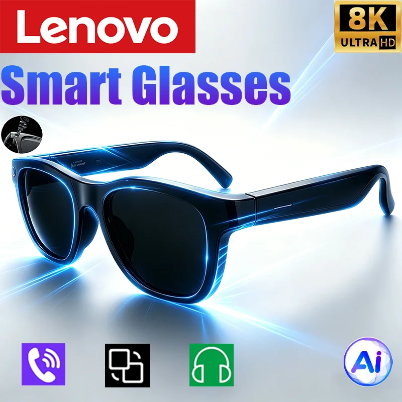 Lenovo 8K Smart AI Camera Glasses 800MP Multifunctional Photochromic Glasses Bluetooth Calling Photo Video Music Translation New
Lenovo 8K Smart AI Camera Glasses 800MP Multifunctional Photochromic Glasses Bluetooth Calling Photo Video Music Translation New