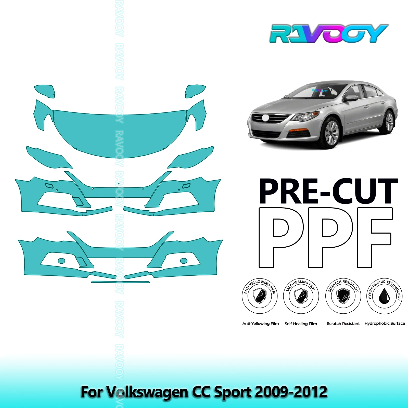 Car Front Kit Clear Bra Precut PPF Paint Protection Film For Volkswagen CC Sport 2009-2012
Car Front Kit Clear Bra Precut PPF Paint Protection Film For Volkswagen CC Sport 2009-2012