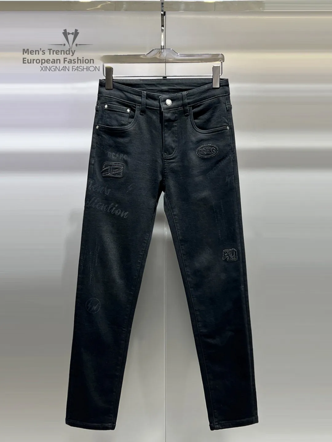 Men's Fce Lined Denim Jeans Rhinestone Embellied Printed Emed Heavy Crted Slim Fit Long Trousers for Winter
Men's Fce Lined Denim Jeans Rhinestone Embellied Printed Emed Heavy Crted Slim Fit Long Trousers for Winter