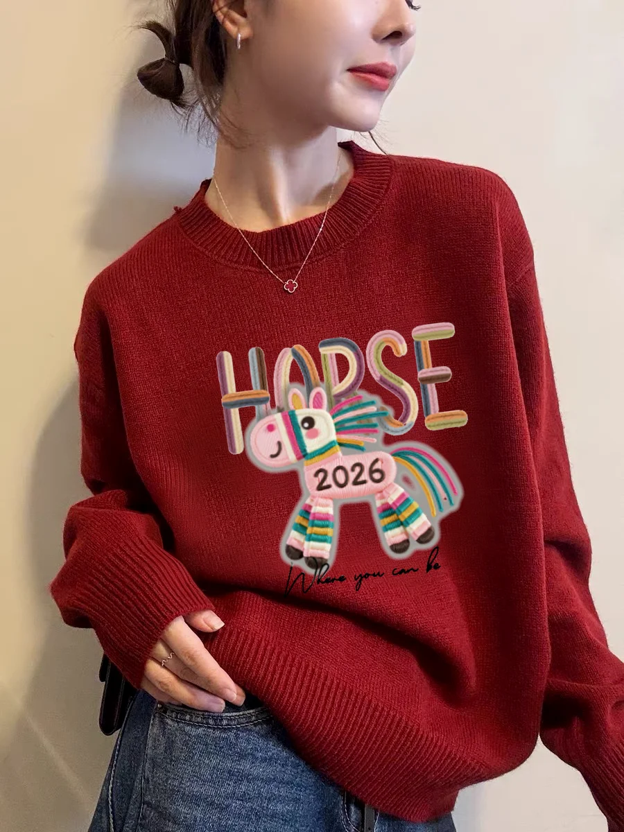 Красный вязаный свитер женский, новинка ранней весны, свободный крой, круглый вырез, теплый топ, праздничный повседневный модный принт
Красный вязаный свитер женский, новинка ранней весны, свободный крой, круглый вырез, теплый топ, праздничный повседневный модный принт