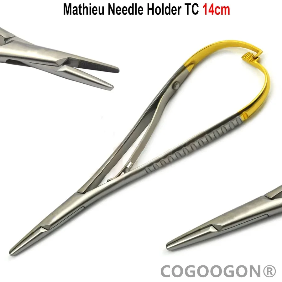1Pcs Dental Orthodontic Mathieu TC Needle Holder Extra Fine Beak Insert Golden Handle 14cm Veterinary Dentist Instrument Tool
1Pcs Dental Orthodontic Mathieu TC Needle Holder Extra Fine Beak Insert Golden Handle 14cm Veterinary Dentist Instrument Tool