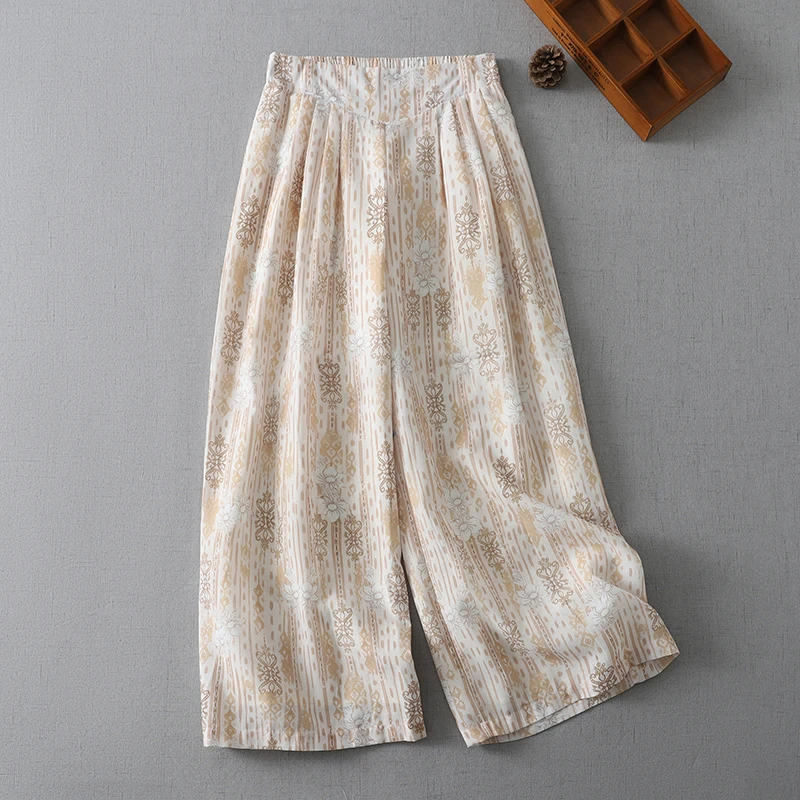 Trendy Ethnic Style High Waist Wide Leg Pants Loose Fit Vertical Stripes Print Straight Cut Long Trousers for Women Casual Wear
Trendy Ethnic Style High Waist Wide Leg Pants Loose Fit Vertical Stripes Print Straight Cut Long Trousers for Women Casual Wear