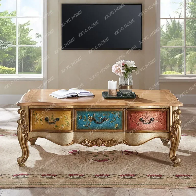 Solid Wood Tea Table European-Style Painted Tea Table Carved Large Apartment Storage Square Table
Solid Wood Tea Table European-Style Painted Tea Table Carved Large Apartment Storage Square Table