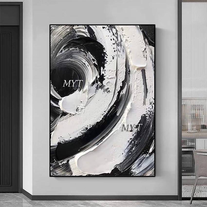 Pallet Knife Art Heavy Acrylic Wall Pictures For Living Room Modern Abstract Oil Painting Black White Home Decoration Pieces
Pallet Knife Art Heavy Acrylic Wall Pictures For Living Room Modern Abstract Oil Painting Black White Home Decoration Pieces