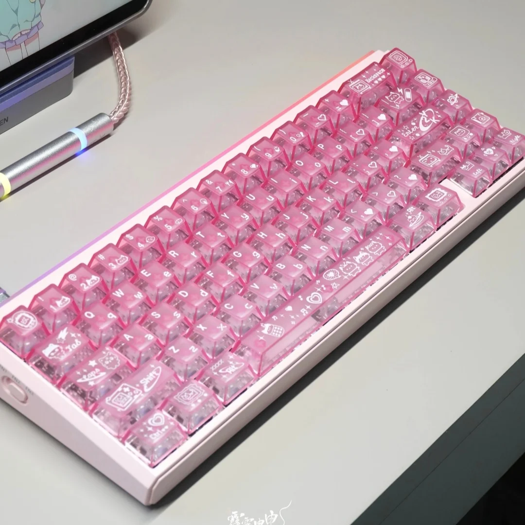Cute Cat Theme Keycaps Set Customized PC Transparent Cherry Profile 109key Keyboard Caps for Mechanical Keyboard Accessories
Cute Cat Theme Keycaps Set Customized PC Transparent Cherry Profile 109key Keyboard Caps for Mechanical Keyboard Accessories
