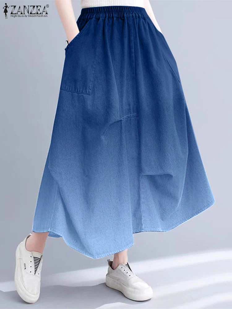 ZANZEA Women Long Jupes 2025 New Gradient Print Skirts Casual Loose Pleating Swing Overskirts Holiday Beach Pockets Faldas
ZANZEA Women Long Jupes 2025 New Gradient Print Skirts Casual Loose Pleating Swing Overskirts Holiday Beach Pockets Faldas