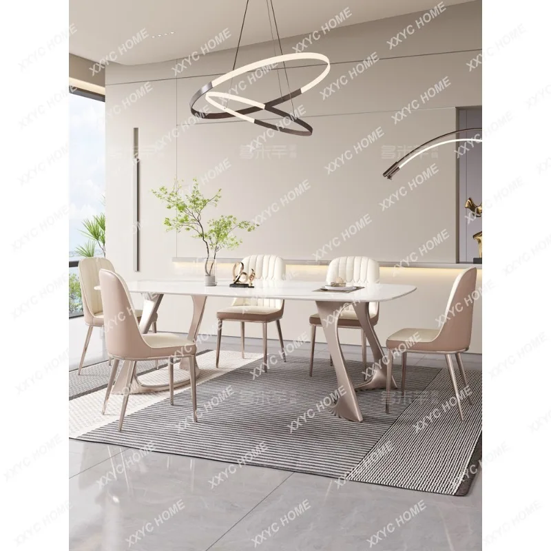 2023 Minimalist Rectangular Imported Bright Stone Plate Dining Table and Chair Light Luxury Small Apartment Dining Table
2023 Minimalist Rectangular Imported Bright Stone Plate Dining Table and Chair Light Luxury Small Apartment Dining Table