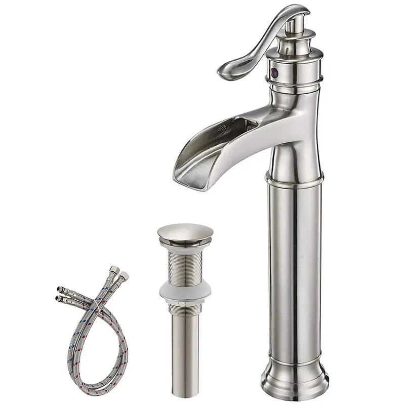 Bathroom Faucets Waterfall Vessel Sink Faucet Single Handle One Hole Deck Mount with Pop Up Drain With Hose
Bathroom Faucets Waterfall Vessel Sink Faucet Single Handle One Hole Deck Mount with Pop Up Drain With Hose