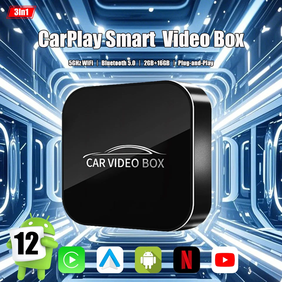 New Carplay AI Box Android 12 & Wireless CarPlay & Android Auto 3In1 5G Wifi Bluetooth 5.0 Built-in Netflix YouTube Plug & Play
New Carplay AI Box Android 12 & Wireless CarPlay & Android Auto 3In1 5G Wifi Bluetooth 5.0 Built-in Netflix YouTube Plug & Play