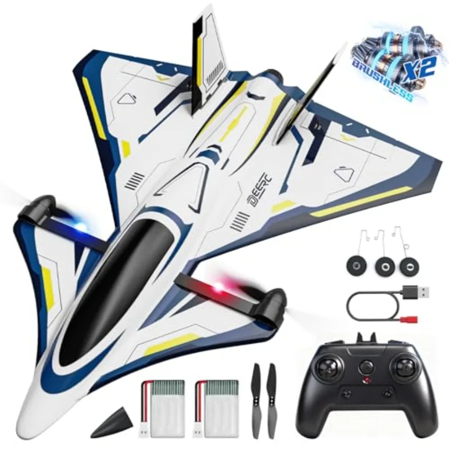 4CH Brushless RC Plane, Sci-Fi Remote Control Jet Hobby Airplane with LED Lights RTF Aerobatic Aircraft Toys, 2.4GHz 6-axis Gyr
4CH Brushless RC Plane, Sci-Fi Remote Control Jet Hobby Airplane with LED Lights RTF Aerobatic Aircraft Toys, 2.4GHz 6-axis Gyr
