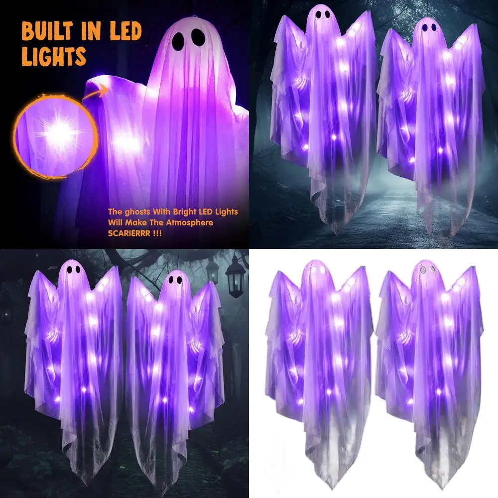 Purple LED-lit Ghost Decorations, Set of 4 Hanging Spirits for Outdoor Halloween, Perfect for Haunted House and Garden Party Déc
Purple LED-lit Ghost Decorations, Set of 4 Hanging Spirits for Outdoor Halloween, Perfect for Haunted House and Garden Party Déc