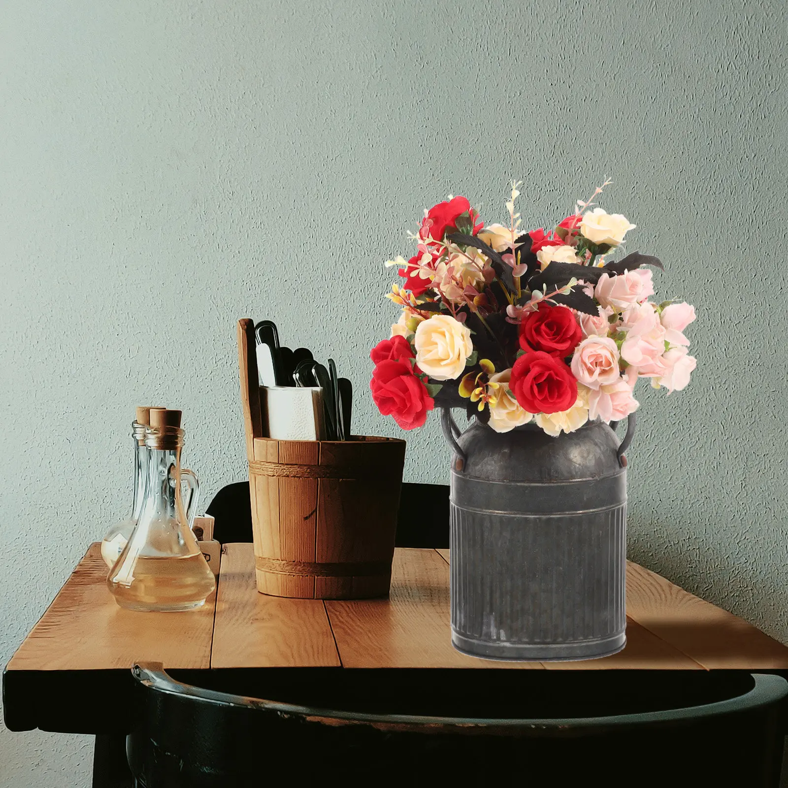 Creative Metal Flowerpot with Handle Galvanized Sheet Planter for Fresh Dried Flowers Farmhouse Living Room Decor
Creative Metal Flowerpot with Handle Galvanized Sheet Planter for Fresh Dried Flowers Farmhouse Living Room Decor