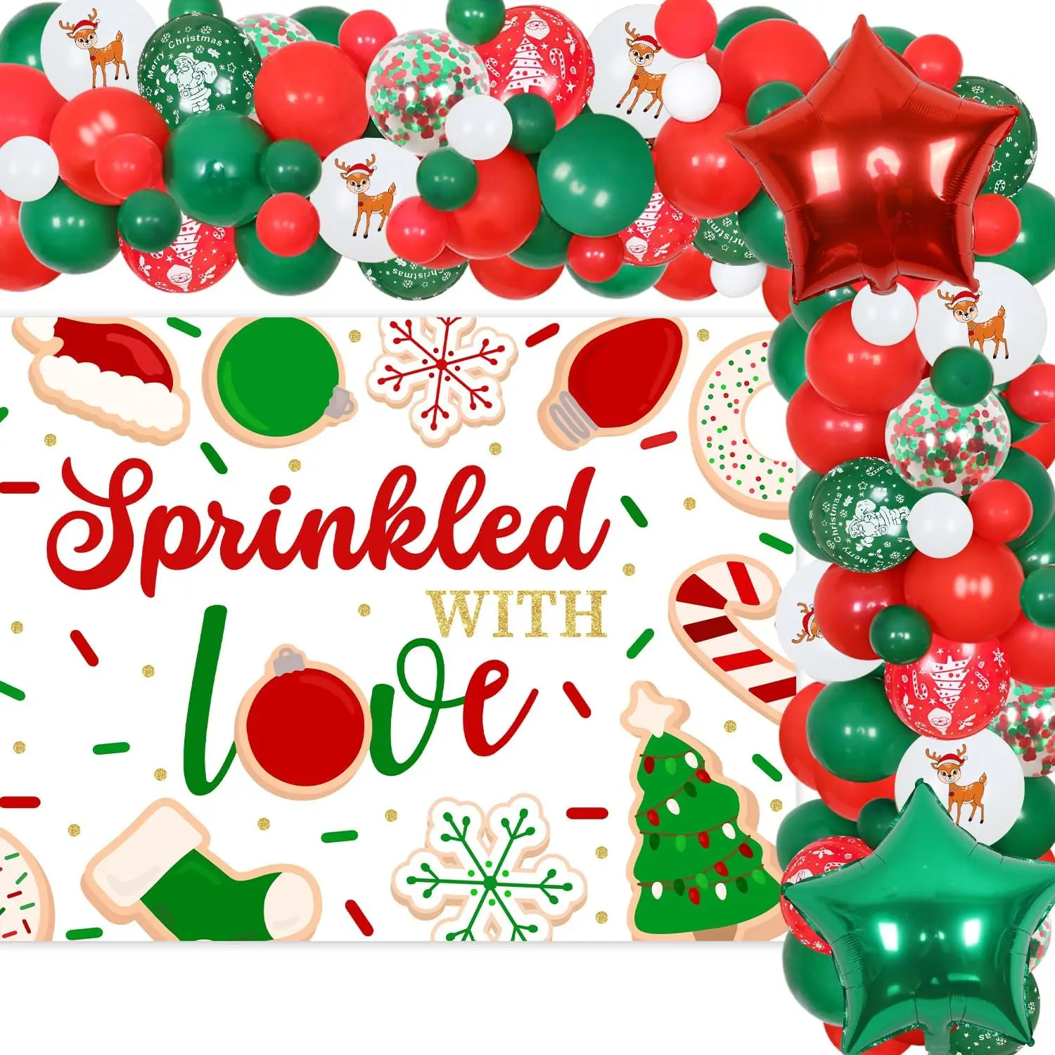 CHEEREVEAL Christmas Donut Theme Baby Shower Decoration Red Green Backdrop Balloon Garland Arch Kit Sta Christmas Party Supplies
CHEEREVEAL Christmas Donut Theme Baby Shower Decoration Red Green Backdrop Balloon Garland Arch Kit Sta Christmas Party Supplies