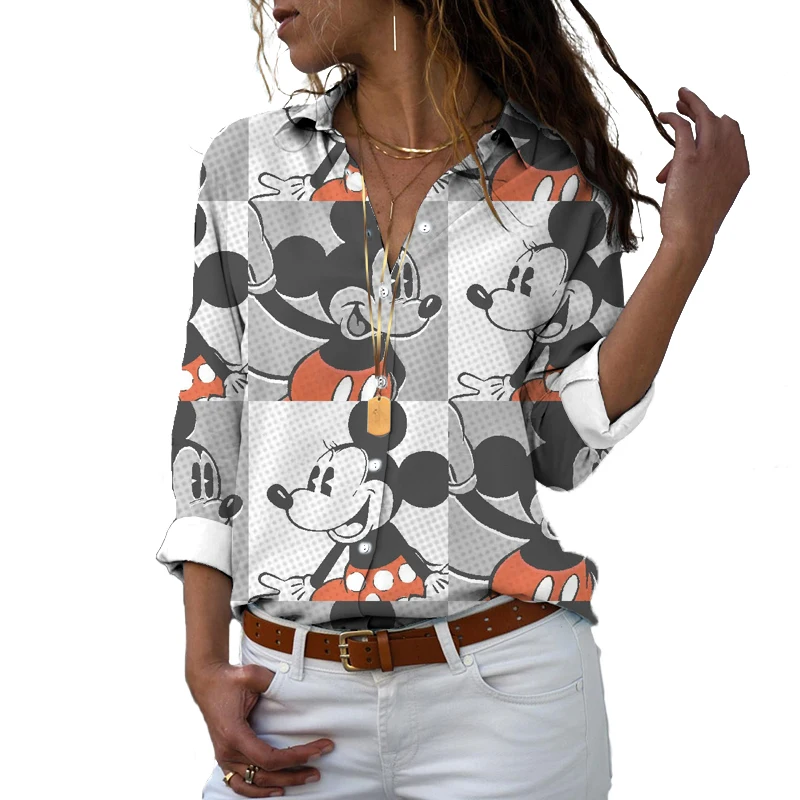 2025 New Disney Mickey Mouse Button Shirt 3D Printing Women's Long Sleeve Lapel Mickey Minnie Donald Duck Casual Tops Cute Shirt
2025 New Disney Mickey Mouse Button Shirt 3D Printing Women's Long Sleeve Lapel Mickey Minnie Donald Duck Casual Tops Cute Shirt