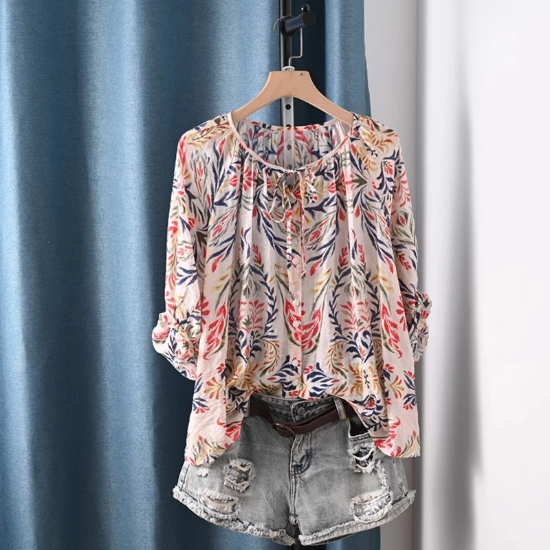 2025 Summer woman top Spain style romantic flower printed shirts and blouses for women summer chic boho clothes
2025 Summer woman top Spain style romantic flower printed shirts and blouses for women summer chic boho clothes