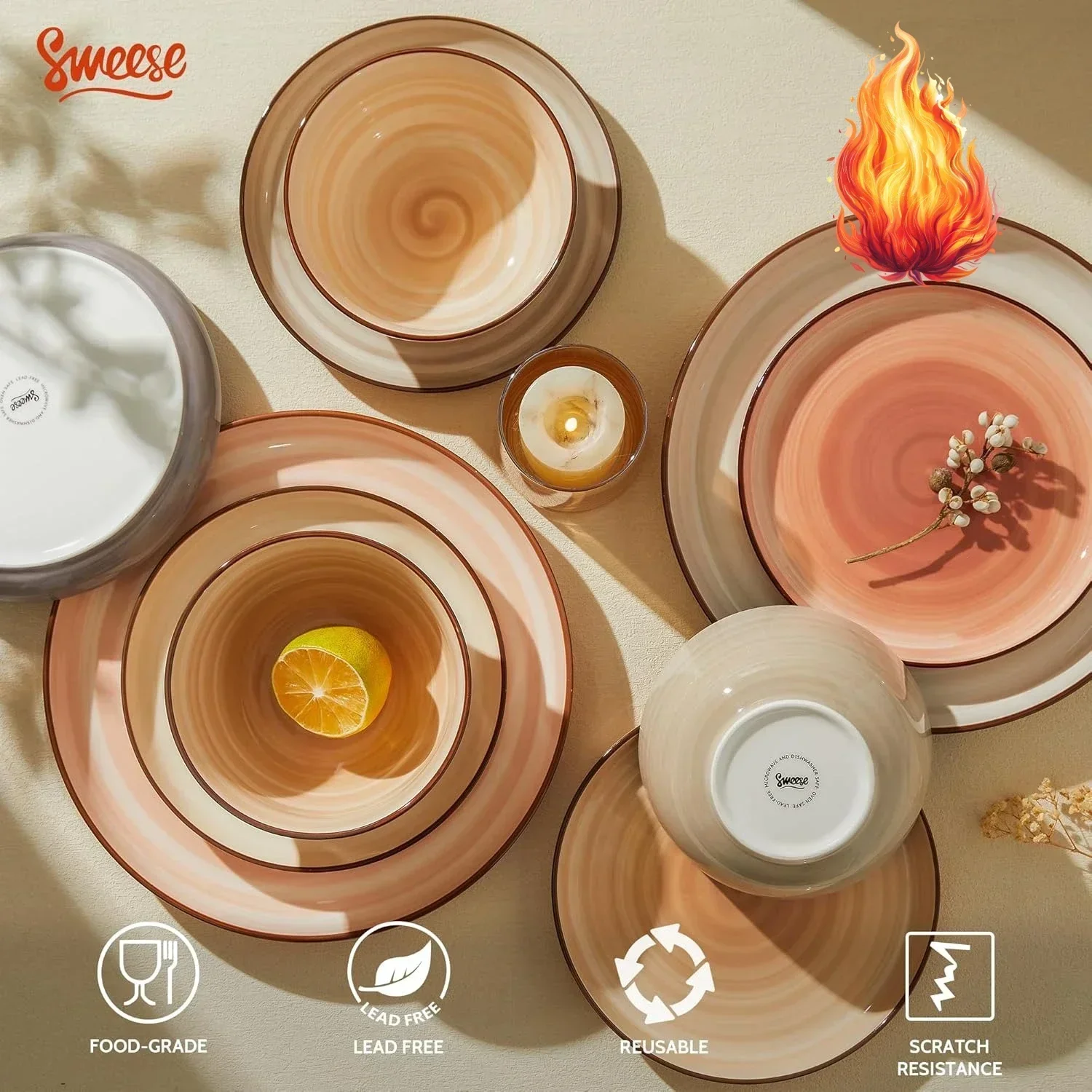 Plates and Bowls Sets, 18 Piece Dinnerware Set Porcelain Round Dinner Set for 6, Scratch Resistant Dishes Set, Dishwasher
Plates and Bowls Sets, 18 Piece Dinnerware Set Porcelain Round Dinner Set for 6, Scratch Resistant Dishes Set, Dishwasher