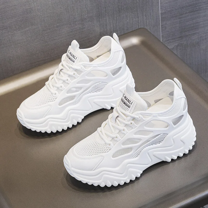 Summer Hollow Mesh Women's Sneakers Breathable Mesh Platform Shoes Non Slip Thick Bottom Lace-up Fashion Casual Running Trainers
Summer Hollow Mesh Women's Sneakers Breathable Mesh Platform Shoes Non Slip Thick Bottom Lace-up Fashion Casual Running Trainers