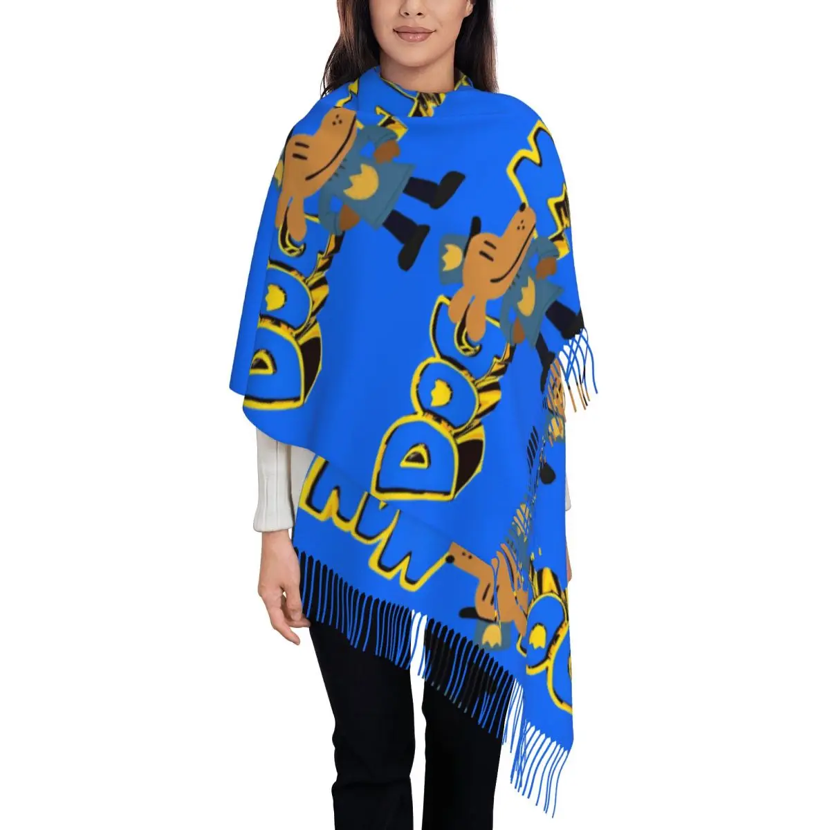 Собака, человек, собачка, фильм комиксов, шаль для женщин, теплый большой мягкий шарф, шарфы с кисточками и животными из мультфильмов, пашмины
Собака, человек, собачка, фильм комиксов, шаль для женщин, теплый большой мягкий шарф, шарфы с кисточками и животными из мультфильмов, пашмины