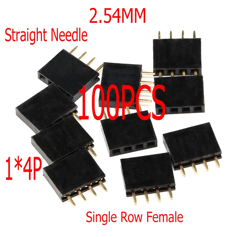 100PCS 2.54MM 1*4P Single Row Seat 4P Straight Needle Black Connector Header For Arduino
100PCS 2.54MM 1*4P Single Row Seat 4P Straight Needle Black Connector Header For Arduino