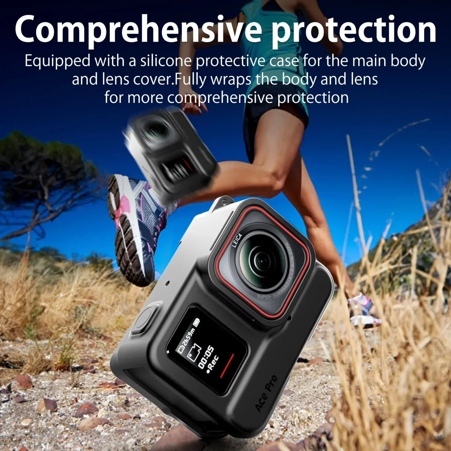 VRIG Sports Camera Silicone Case Protective Cover Cage with Lens Cap for Insta360 Ace Pro/Insta360 Ace Camera Accessory
VRIG Sports Camera Silicone Case Protective Cover Cage with Lens Cap for Insta360 Ace Pro/Insta360 Ace Camera Accessory
