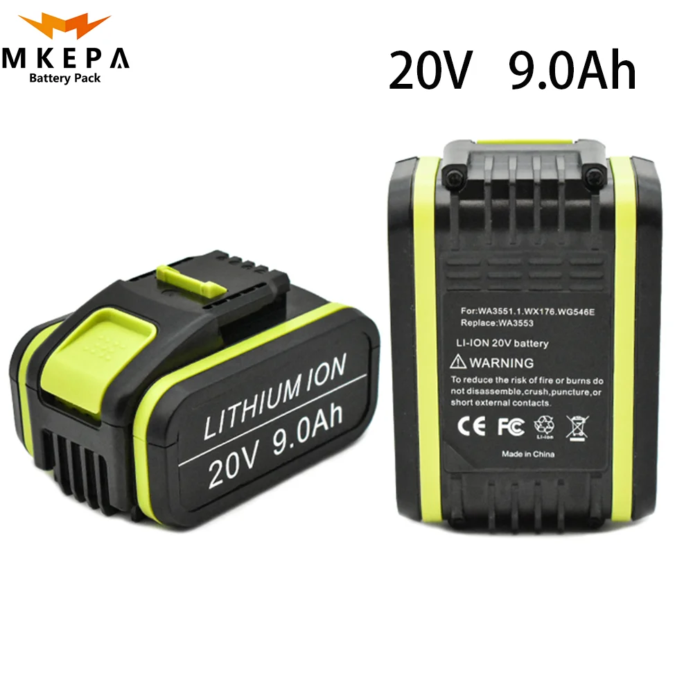 20V9000mAh Worx20V maximum lithium-ion battery WA3551WA3551.1WA3553WA3641WX373WX390 rechargeable battery tool
20V9000mAh Worx20V maximum lithium-ion battery WA3551WA3551.1WA3553WA3641WX373WX390 rechargeable battery tool