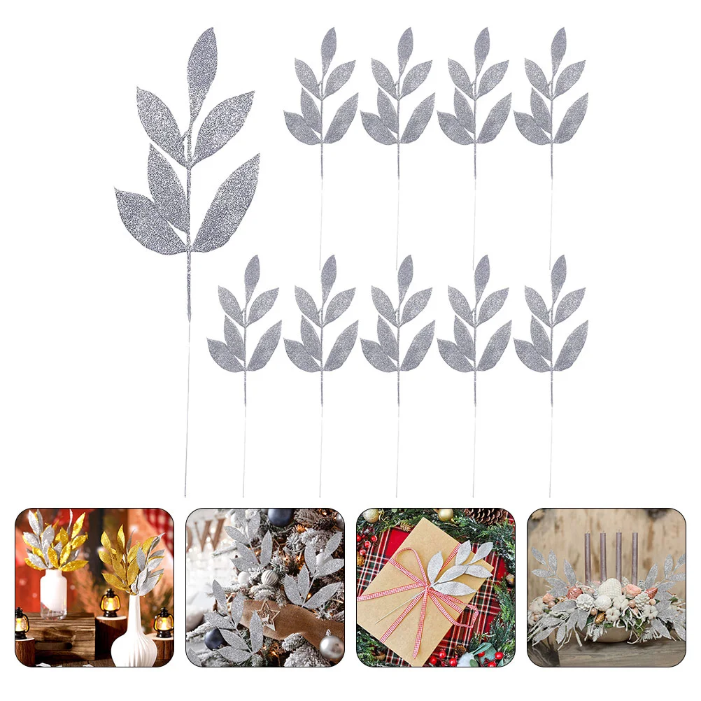 10 Pcs Christmas Gold Pink Leaf Tree Garland Decoration 10pcs (Silver) Leaves Glitter Plastic Wreath Decorations Picks
10 Pcs Christmas Gold Pink Leaf Tree Garland Decoration 10pcs (Silver) Leaves Glitter Plastic Wreath Decorations Picks