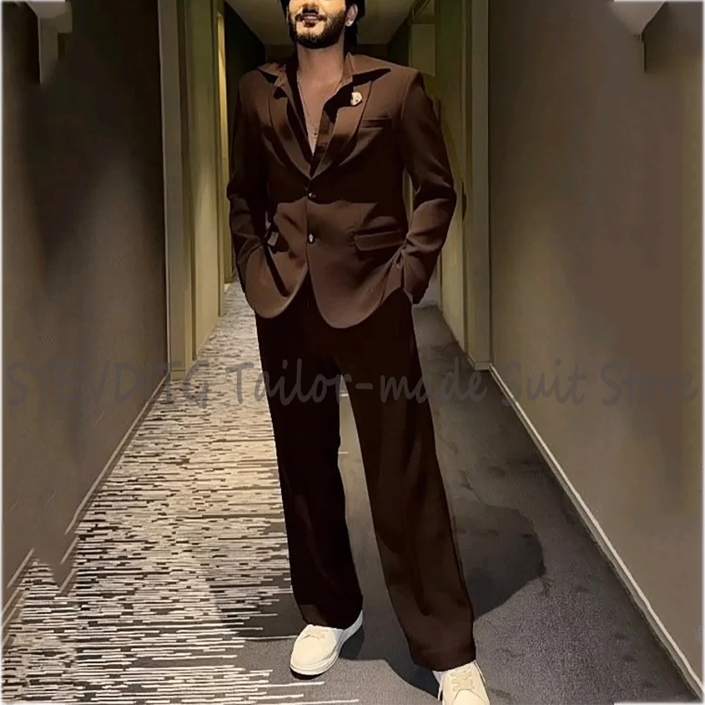 Dark Brown Men's Suit Luxury Outfit Single Breasted Straight Fit Modern Relaxed Outfit for Party Prom Smart Casual Events
Dark Brown Men's Suit Luxury Outfit Single Breasted Straight Fit Modern Relaxed Outfit for Party Prom Smart Casual Events