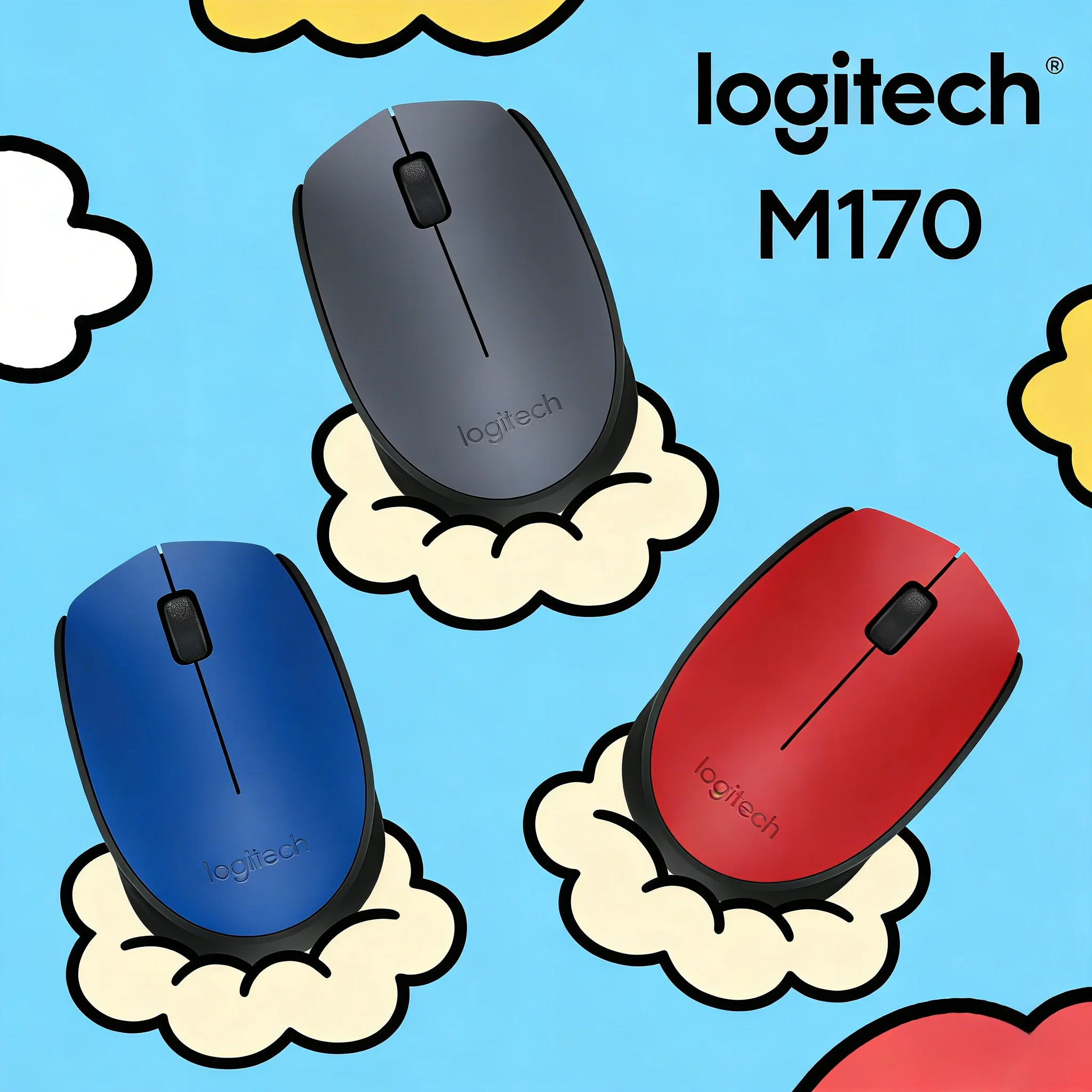 Logitech M170 2.4GHz Wireless Connection Mouse Mac Compatible Enterprise-Grade Home Use Ergonomic Grip for Home