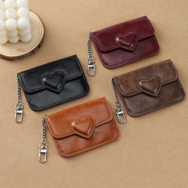 Wax Leather Card Coin Holder Wallet Heart-Shaped Mini Money Purse for Men & Women Multi-Card Slots Id Business Card Case Bags
Wax Leather Card Coin Holder Wallet Heart-Shaped Mini Money Purse for Men & Women Multi-Card Slots Id Business Card Case Bags