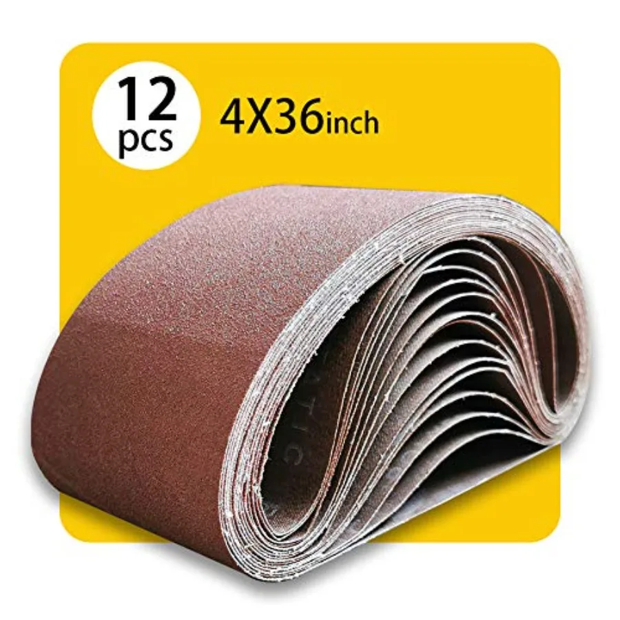 4 x 36 Inch Assorted Sanding Belts Premium Aluminum Oxide Sanding Belt Assortment Premium Sander Sandpaper 12 Pack, 4 Each of 8
4 x 36 Inch Assorted Sanding Belts Premium Aluminum Oxide Sanding Belt Assortment Premium Sander Sandpaper 12 Pack, 4 Each of 8