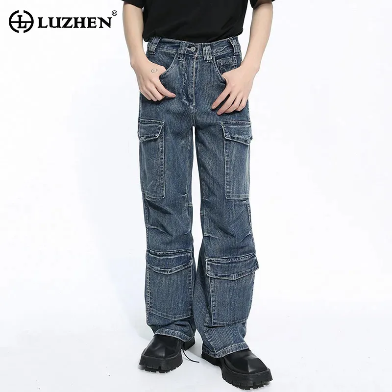 LUZHEN Solid 2024 Style Multi-pocket Male Patchwork Jeans American Color Men Denim Wide Leg Pants Cargo Trousers New Chic 9C4661
LUZHEN Solid 2024 Style Multi-pocket Male Patchwork Jeans American Color Men Denim Wide Leg Pants Cargo Trousers New Chic 9C4661