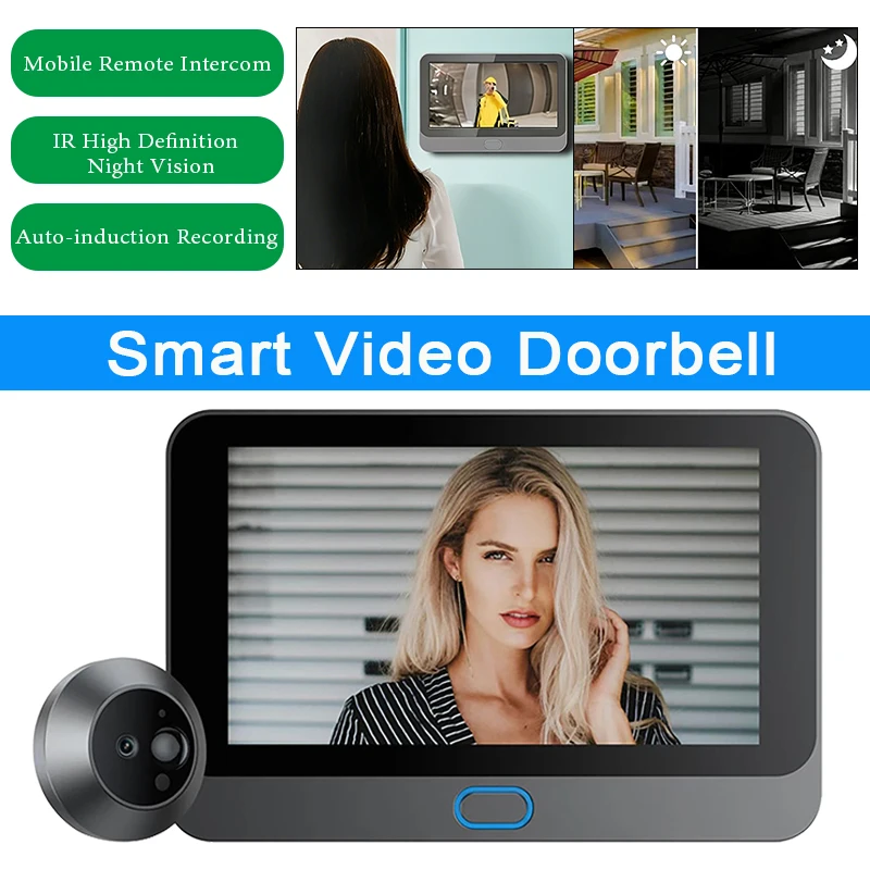 Wireless Doorbell Camera Smart Door 4.3-inch IPS Color Display WIFI Remote PIR Detection Intercom Monitoring Electronic Doorbell
Wireless Doorbell Camera Smart Door 4.3-inch IPS Color Display WIFI Remote PIR Detection Intercom Monitoring Electronic Doorbell