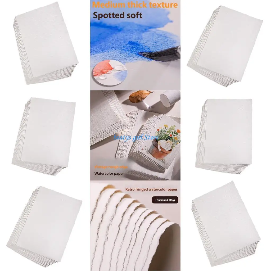 C7AB Professional 300g Cotton Art Paper, 10 Sheets Artistic Deckle Craft Paper
C7AB Professional 300g Cotton Art Paper, 10 Sheets Artistic Deckle Craft Paper