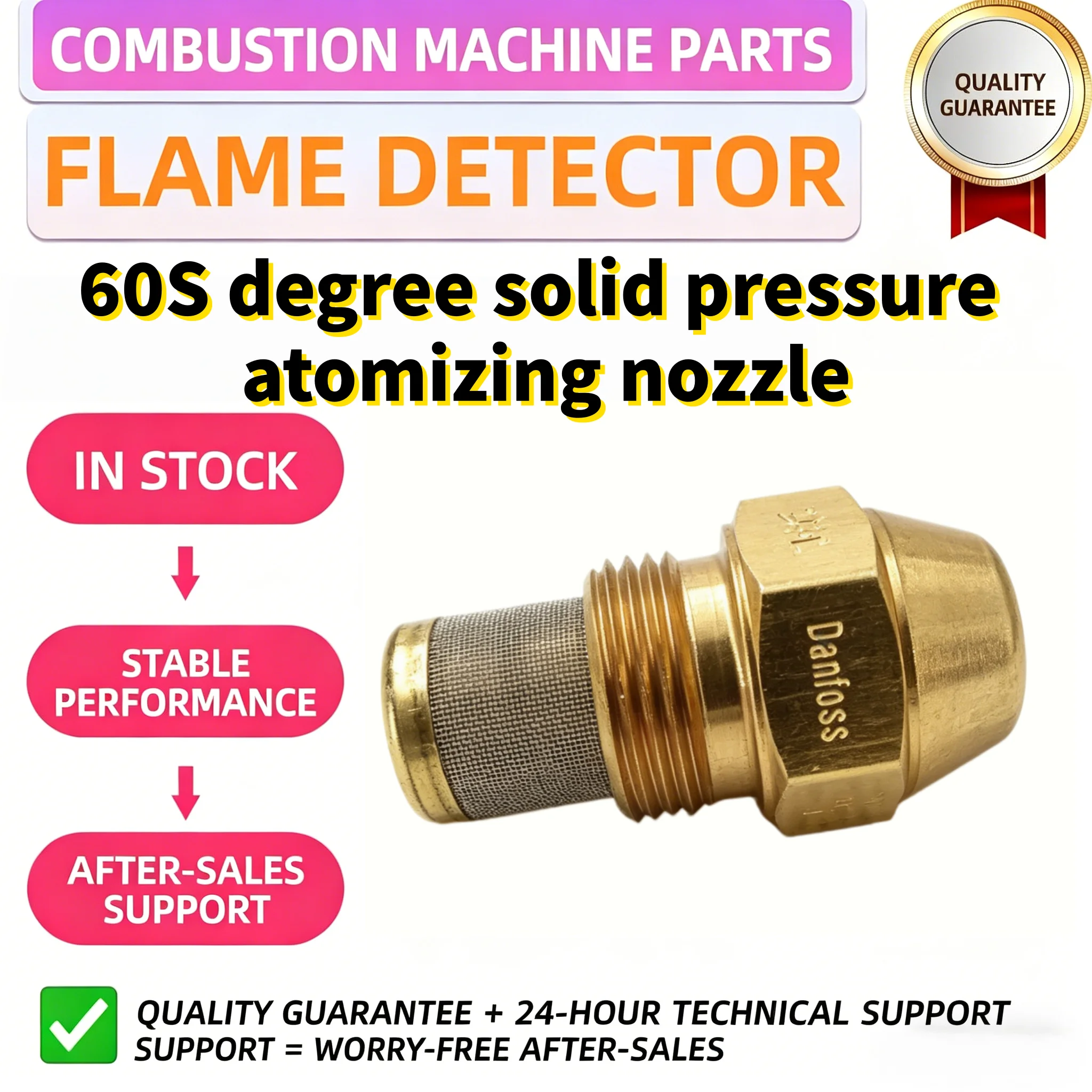 Solid Pressure Atomization Nozzle 60S Degree Fuel Spray Nozzle for Oil Burning Boiler Industrial Burner Parts, 24h Fast Shipping
Solid Pressure Atomization Nozzle 60S Degree Fuel Spray Nozzle for Oil Burning Boiler Industrial Burner Parts, 24h Fast Shipping