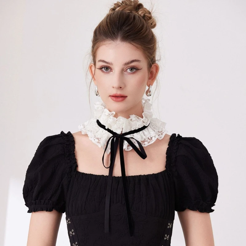 Pleated Lace Court Decoration Fake Collar Double-Layer Shawl Stand Collar Dresse Blouse Lolita Cosplay Party Neck Ornament
Pleated Lace Court Decoration Fake Collar Double-Layer Shawl Stand Collar Dresse Blouse Lolita Cosplay Party Neck Ornament