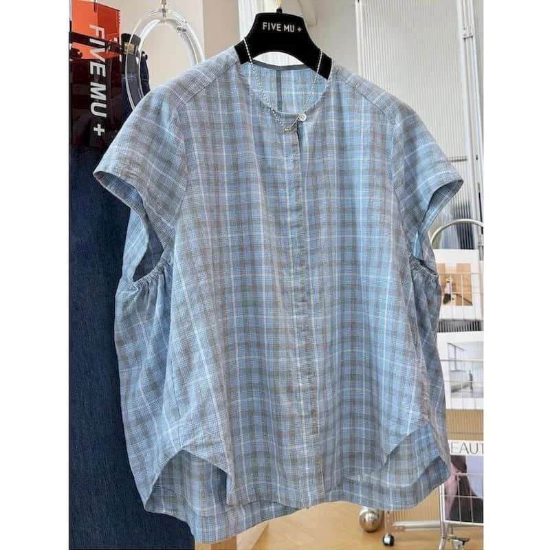 Crop Tank Tops O-neck Loose Casual Korean Style Sleeveless Plaid Printed Slightly Sheer Fabric Shirts 2026 Summer Women Clothing
Crop Tank Tops O-neck Loose Casual Korean Style Sleeveless Plaid Printed Slightly Sheer Fabric Shirts 2026 Summer Women Clothing