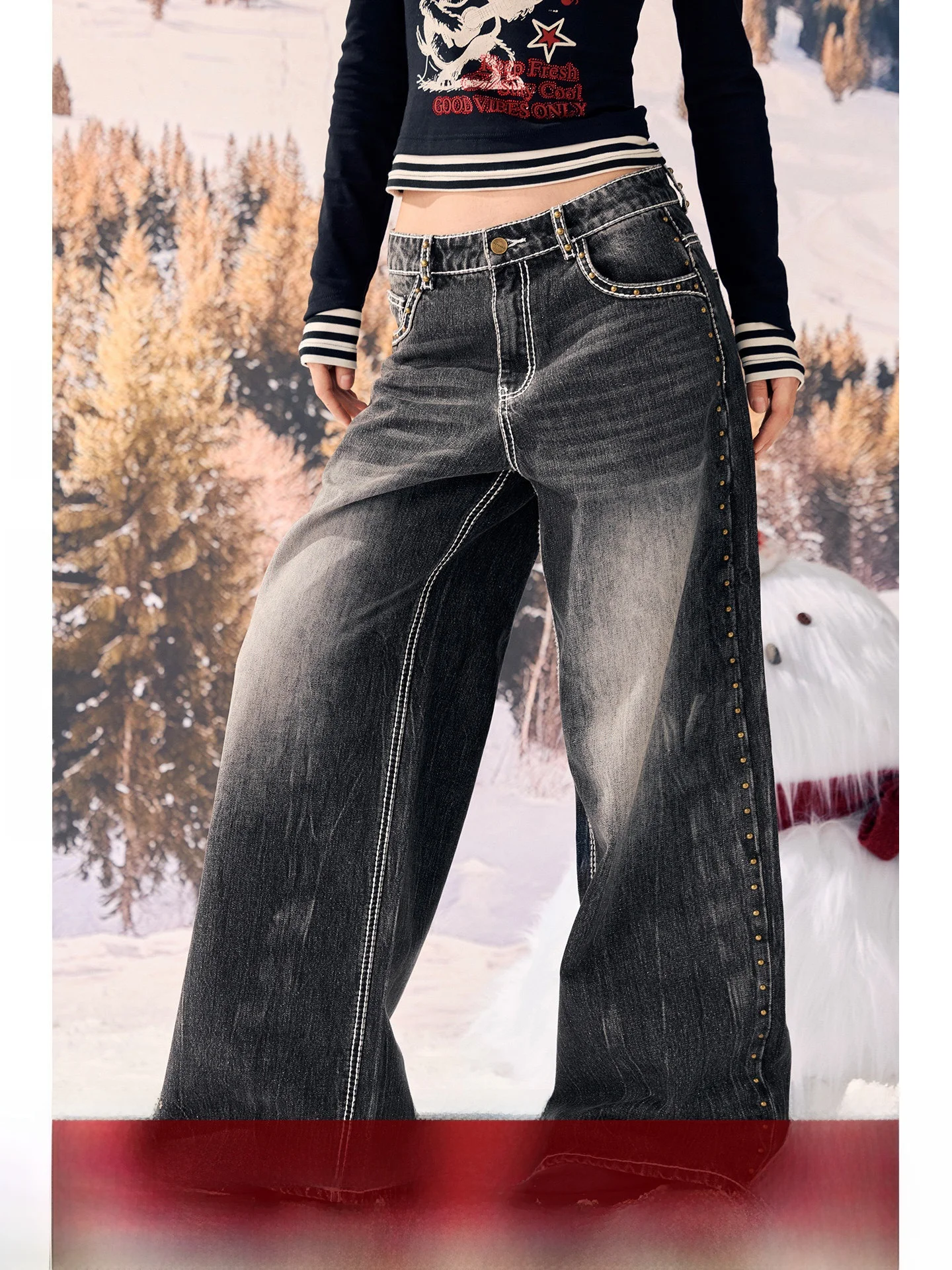 Джинсы Rebellious Holiday BeerBro свободного кроя с эффектом похудения, прямые, с принтом Ba Wing и стразами, с низкой посадкой
Джинсы Rebellious Holiday BeerBro свободного кроя с эффектом похудения, прямые, с принтом Ba Wing и стразами, с низкой посадкой