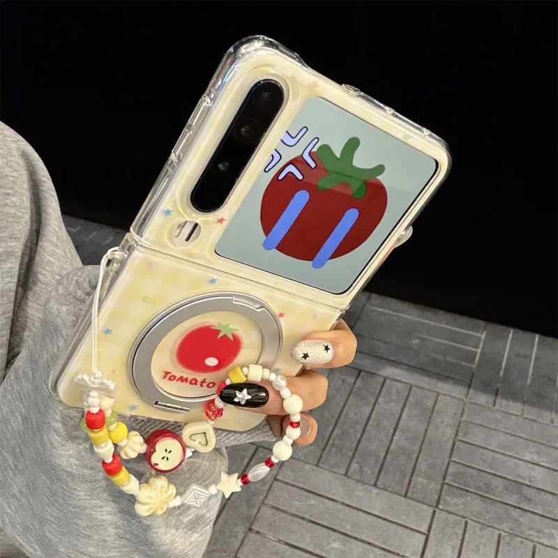 Cute Tomato & Star Pattern Phone Case with Stand Cover for Samsung Galaxy Z Flip 7 6 5 / Xiaomi Mix Flip / Honor Magic V Flip 2
Cute Tomato & Star Pattern Phone Case with Stand Cover for Samsung Galaxy Z Flip 7 6 5 / Xiaomi Mix Flip / Honor Magic V Flip 2