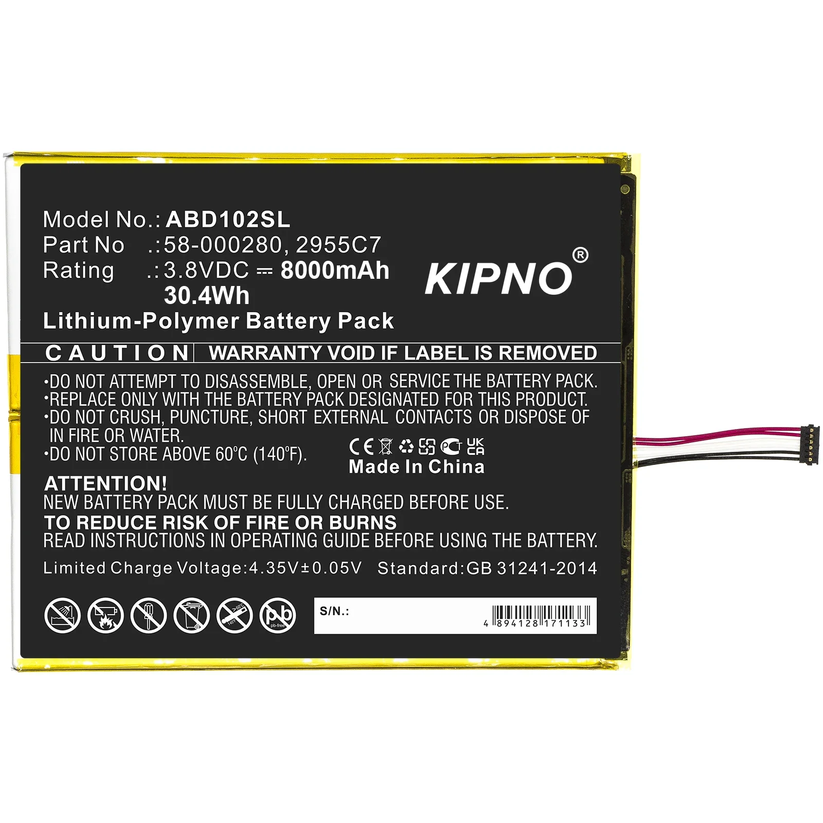 KIPNO Tablet 8000mAh Battery For Amazon 2955C7 58-000280 Kindle Fire HD 10.1 9th M2V3R5
KIPNO Tablet 8000mAh Battery For Amazon 2955C7 58-000280 Kindle Fire HD 10.1 9th M2V3R5