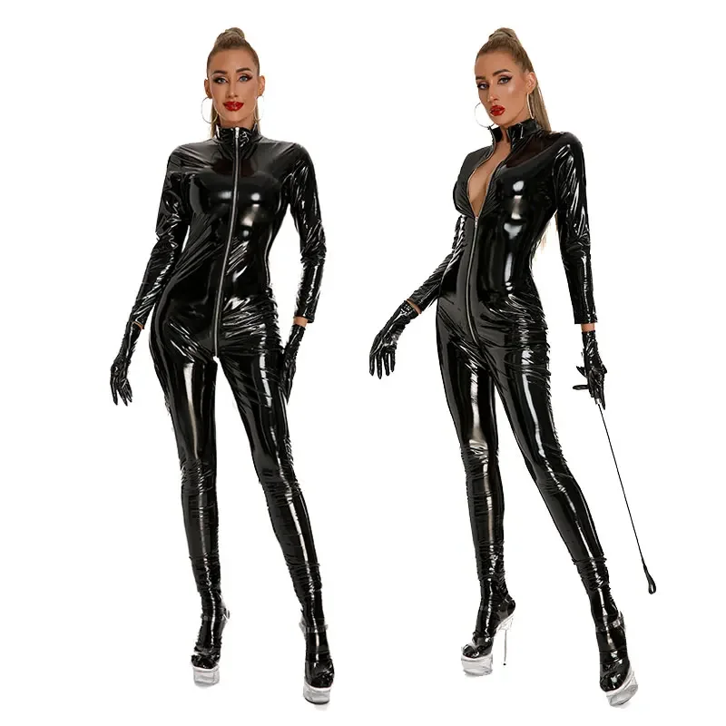 Stretch Sexy Women's Faux Leather Bodysuit Wet Latex Pvc Bodysuit Long Sleeve Zipper Open Crotch Sexy Bodycon Clothes Role Play
Stretch Sexy Women's Faux Leather Bodysuit Wet Latex Pvc Bodysuit Long Sleeve Zipper Open Crotch Sexy Bodycon Clothes Role Play