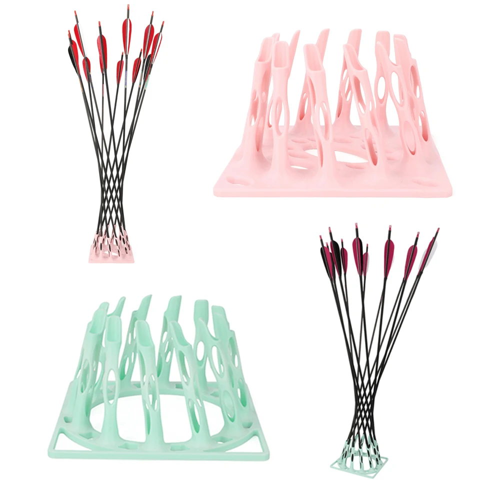3D Arrow Holder Plastic 12 Slots Arrow Base Recurve Bow Archery Storage Rack Compound Bow Targeting Shooting Training Practice