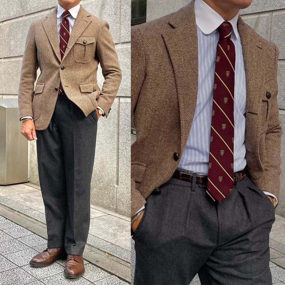 Мужские костюмы цельный пиджак с узором «елочка» однобортный приталенный смокинг для свадебной вечеринки деловые костюмы по индивидуальному заказу homme
Мужские костюмы цельный пиджак с узором «елочка» однобортный приталенный смокинг для свадебной вечеринки деловые костюмы по индивидуальному заказу homme