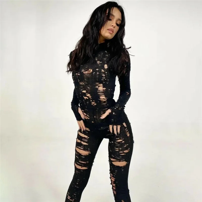 Hole Knitted Flare Jumpsuits Women Sexy Hollow Out Turtleneck Gloves Long Sleeve Zipper High Stretch Slim Casual Street Overalls
Hole Knitted Flare Jumpsuits Women Sexy Hollow Out Turtleneck Gloves Long Sleeve Zipper High Stretch Slim Casual Street Overalls