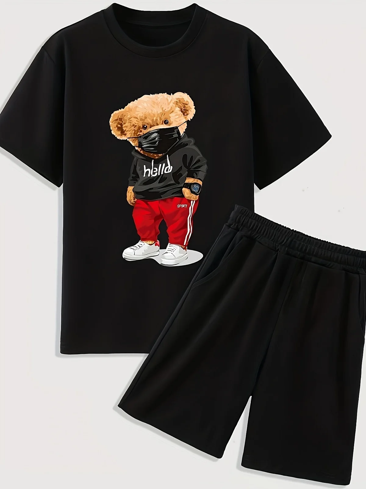Комплект летней одежды для маленьких девочек, футболка с коротким рукавом и шорты с принтом медведя, топ и низ для мальчиков, комплект из 2 предметов в стиле хип-хоп
Комплект летней одежды для маленьких девочек, футболка с коротким рукавом и шорты с принтом медведя, топ и низ для мальчиков, комплект из 2 предметов в стиле хип-хоп