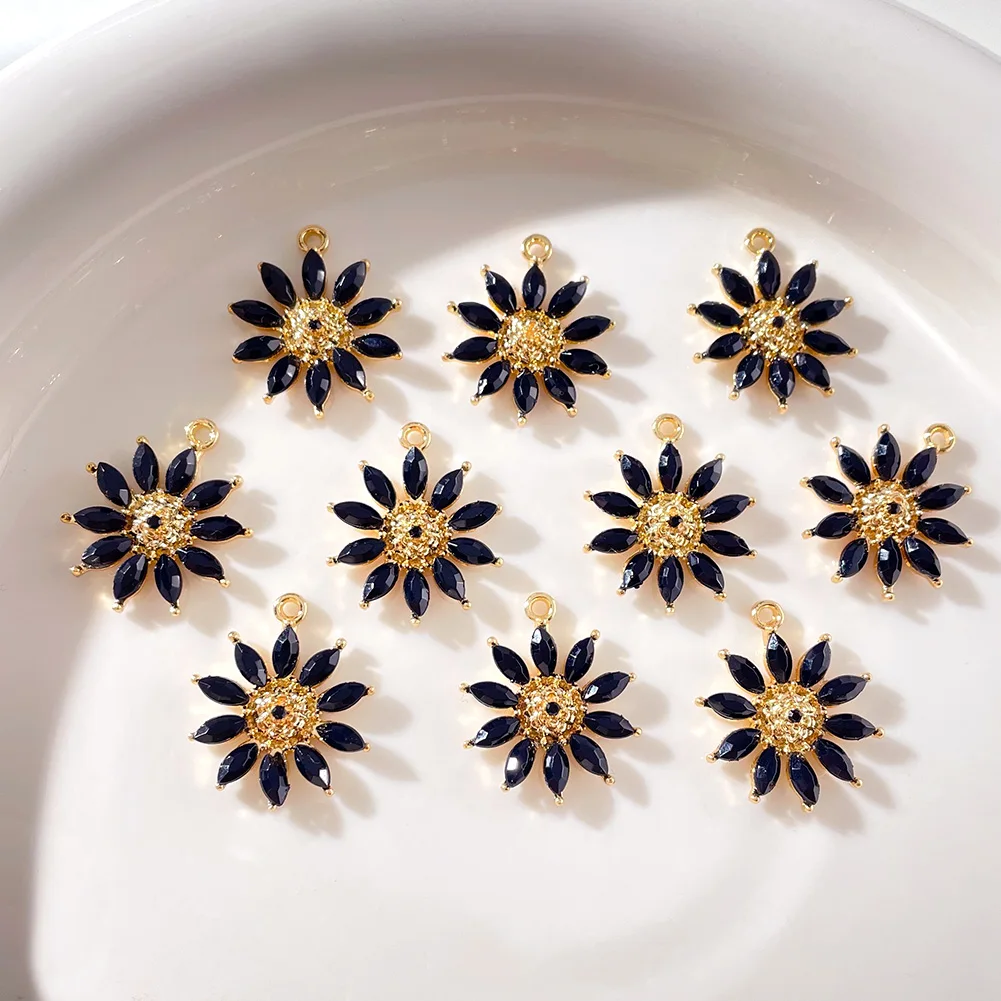 10Pcs Shiny Crystal Flowers Charms Gold Color Metal Pendants Charms DIY Making for Fashion Earrings Necklace Jewelry Accessories
10Pcs Shiny Crystal Flowers Charms Gold Color Metal Pendants Charms DIY Making for Fashion Earrings Necklace Jewelry Accessories