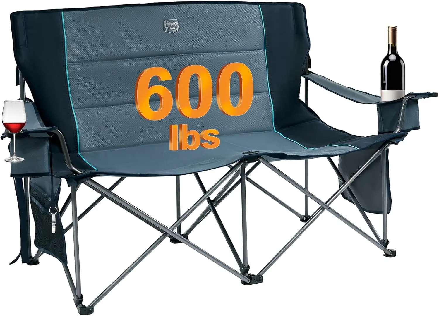 Oversized Double Camping Chair with Wine Glass Holder, Portable Folding Loveseat for Outdoor Use, Supports 600LBS
Oversized Double Camping Chair with Wine Glass Holder, Portable Folding Loveseat for Outdoor Use, Supports 600LBS