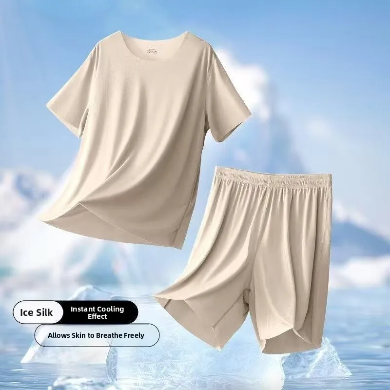Loose Short Sleeve round Neck Modal Men's Sleepwear Set Summer Casual Outerwear Color Large Size Shorts Two-Piece Set
Loose Short Sleeve round Neck Modal Men's Sleepwear Set Summer Casual Outerwear Color Large Size Shorts Two-Piece Set