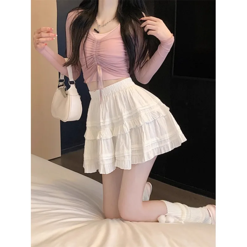 Sweet French Cake Skirt Women Summer 2024 New A-line Skirt White Black Mini Half Skirts Casual Vintage Elegant Fashion Skirts
Sweet French Cake Skirt Women Summer 2024 New A-line Skirt White Black Mini Half Skirts Casual Vintage Elegant Fashion Skirts